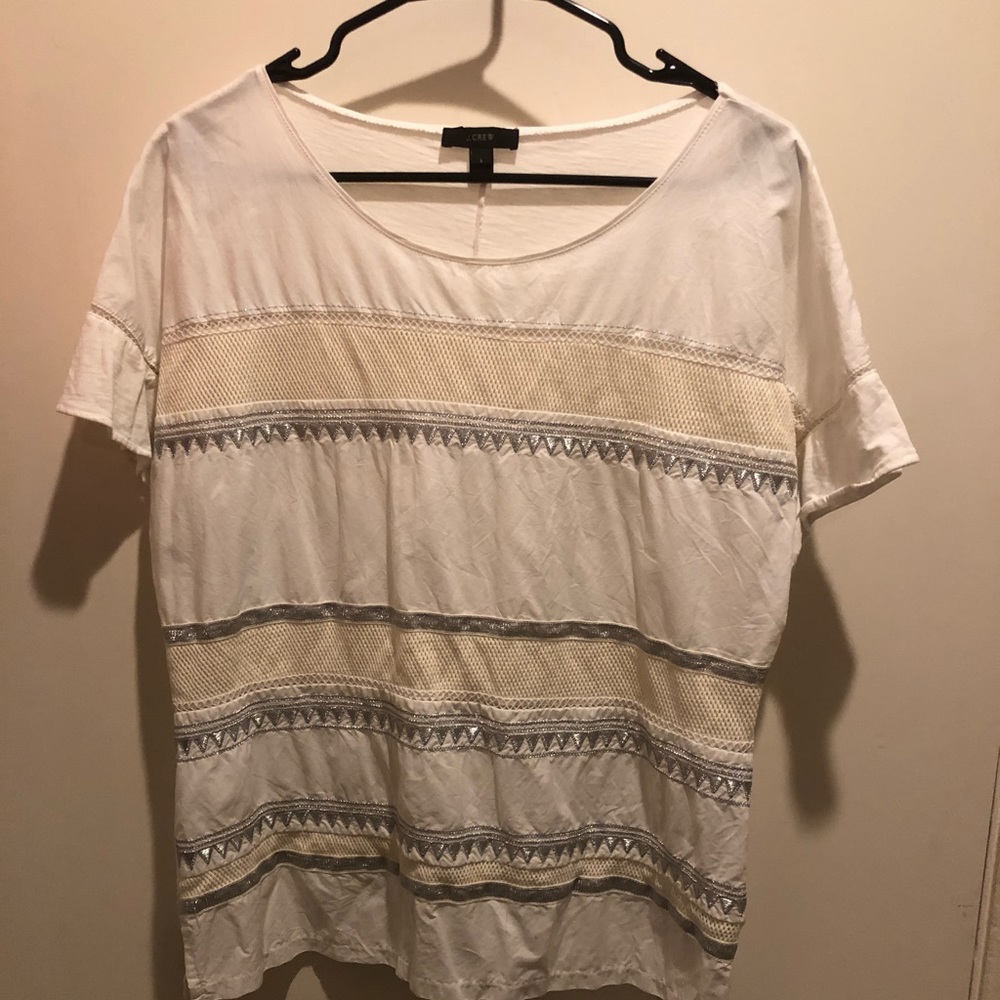 JCREW embrodiery short-sleeve shirt.